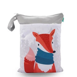 Bolsa de pañales impermeable seca y húmeda con doble cremallera