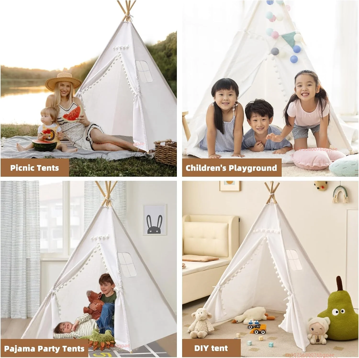 Tienda de campaña Wigwam para niños – Zona juegos interior - imagen 5