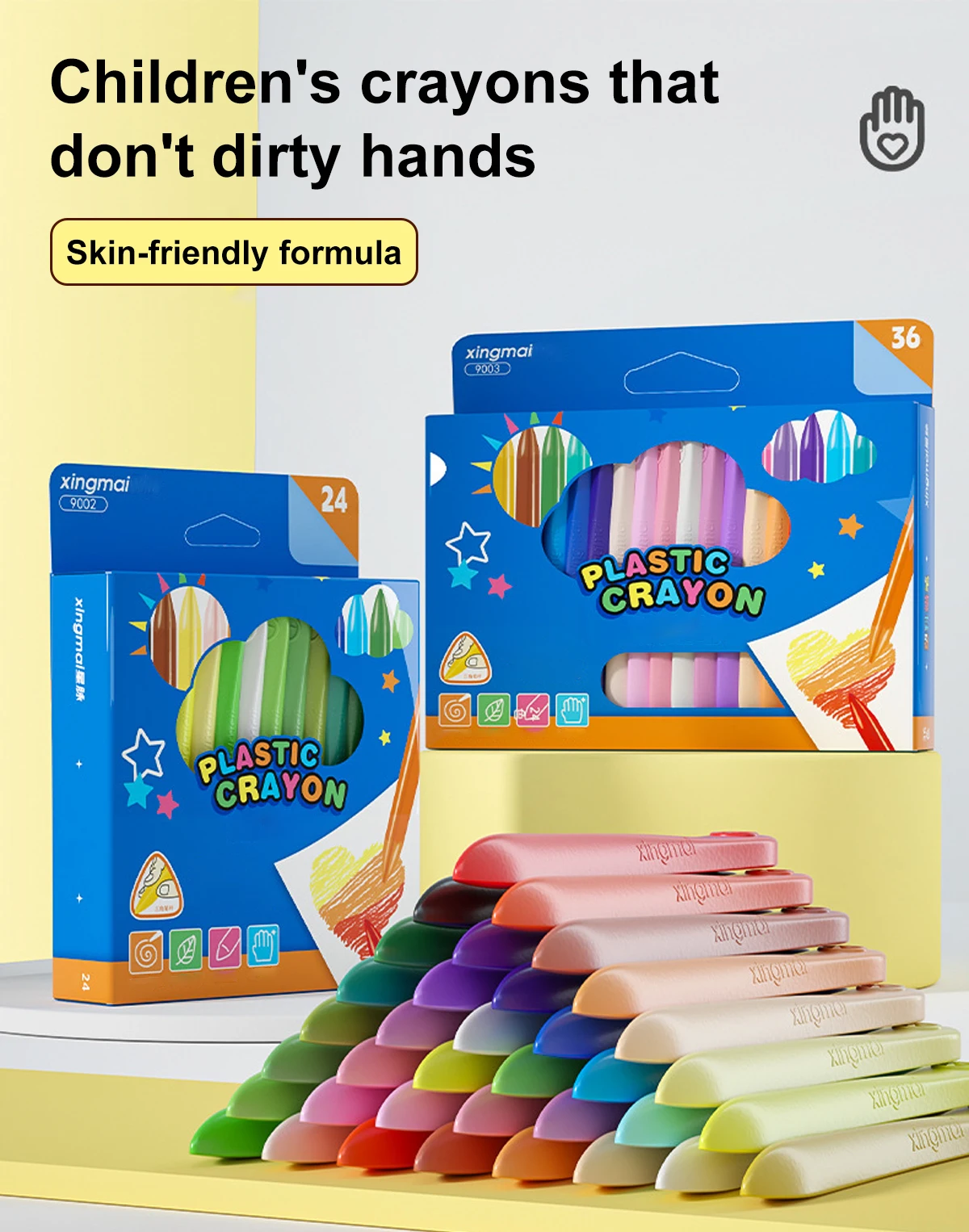 Crayones multicolores detalle