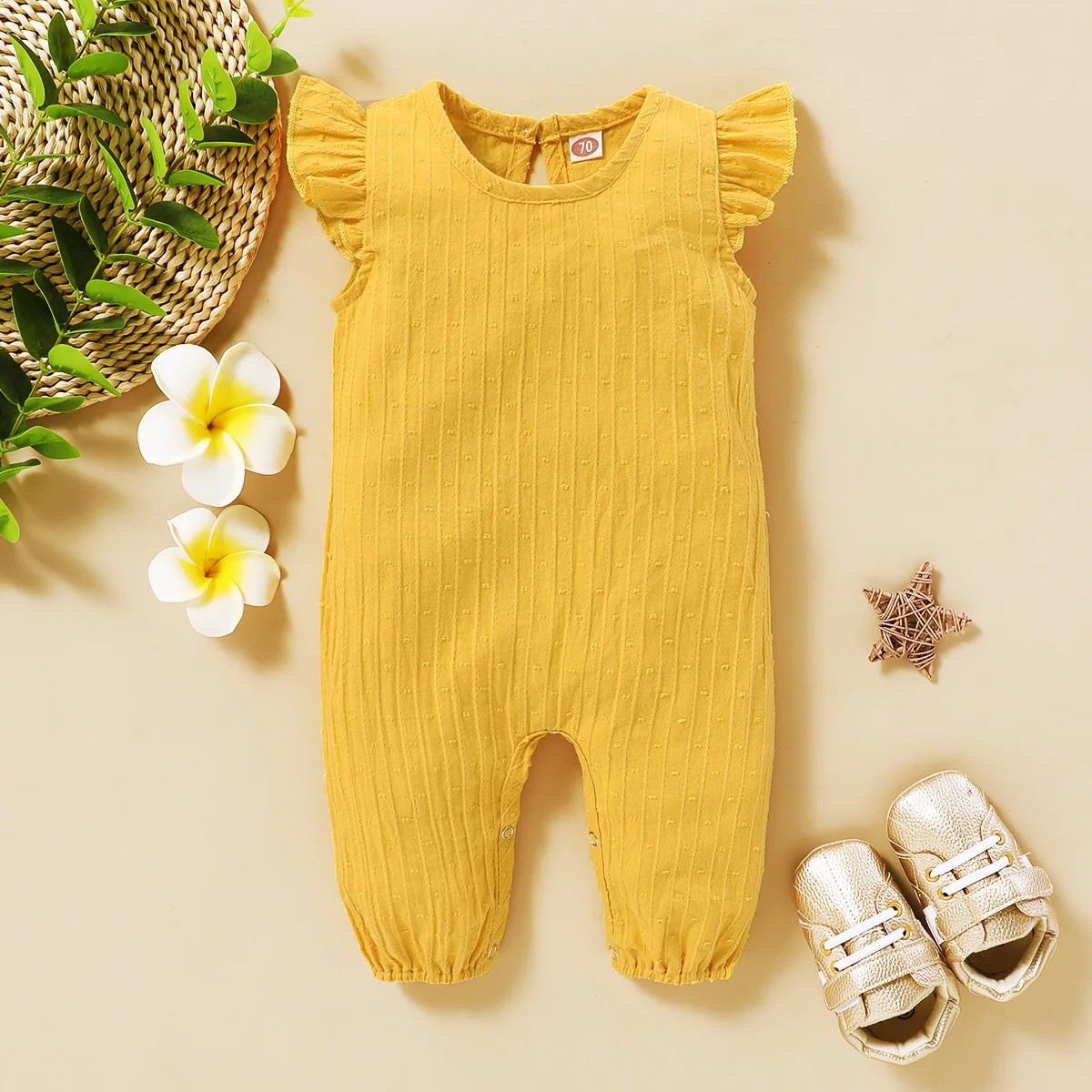 Pelele con volantes para bebé niña – Algodón suave para verano - imagen 4