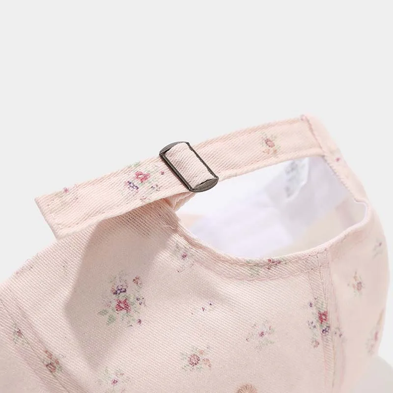 Gorra de béisbol floral bordada en algodón ajustable con visera curva - imagen 5