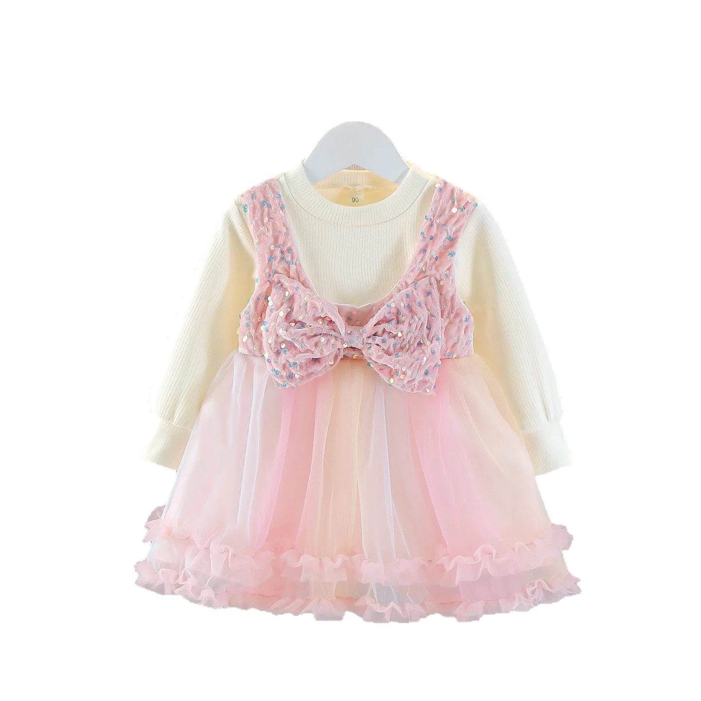 Vestido de cumpleaños niña estilo princesa mangas abullonadas otoño - imagen 3