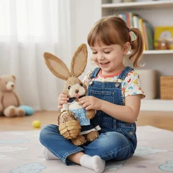 Conejo de Pascua tejido artesanal estilo rústico retro