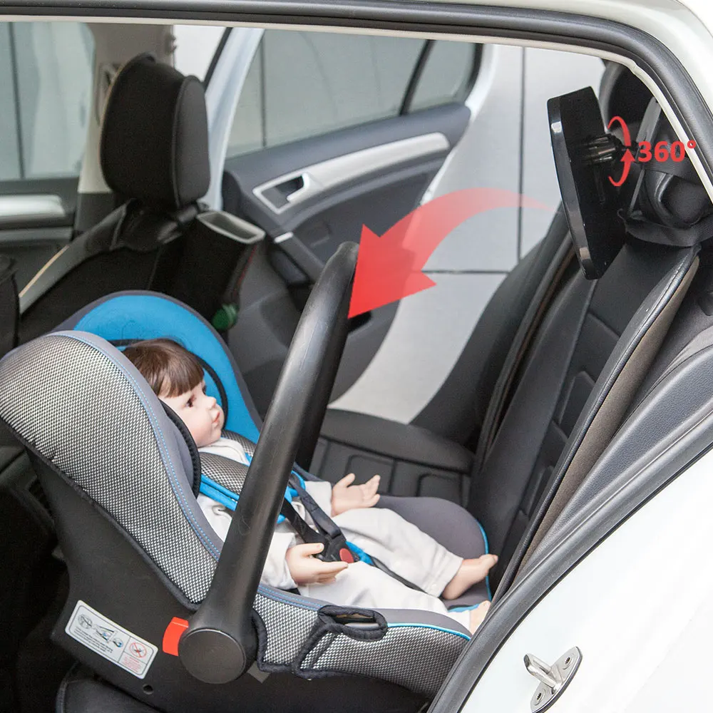 Espejo de seguridad para coche de bebé – Rotación 360° y vista clara - imagen 2