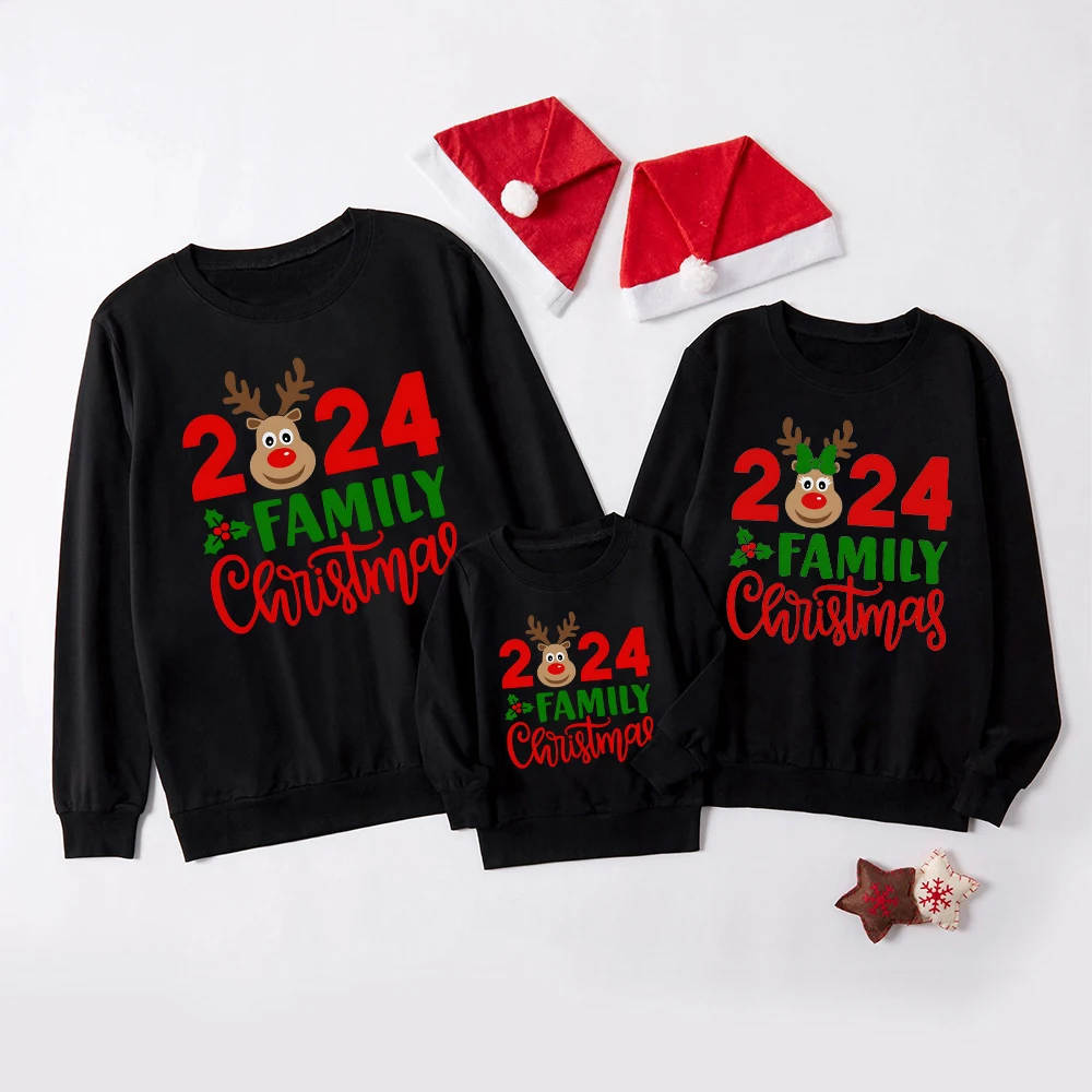 Sudadera familiar con capucha estampado de ciervos para Navidad - imagen 2