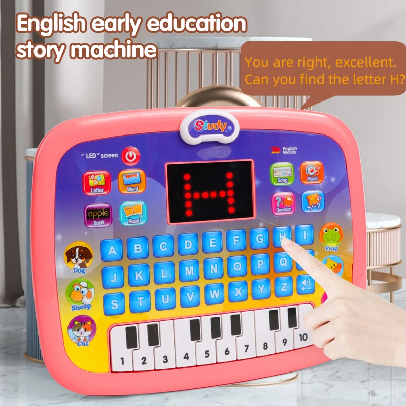 Tableta LED educativa para niños con letras y música - imagen 2