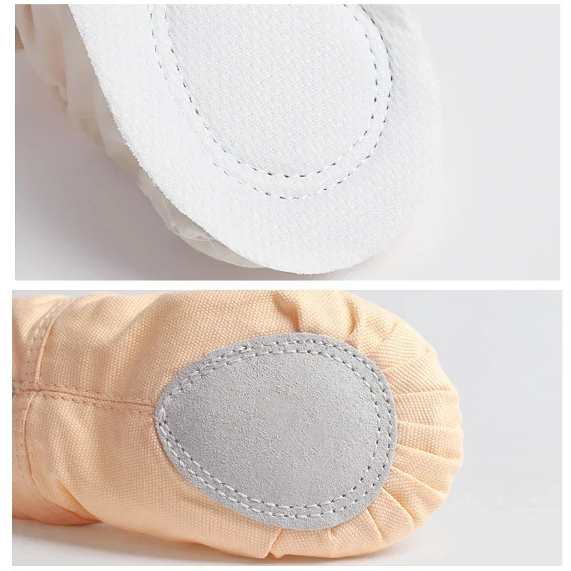 Zapatos de ballet con suela dividida de lona flexible para niños - imagen 4