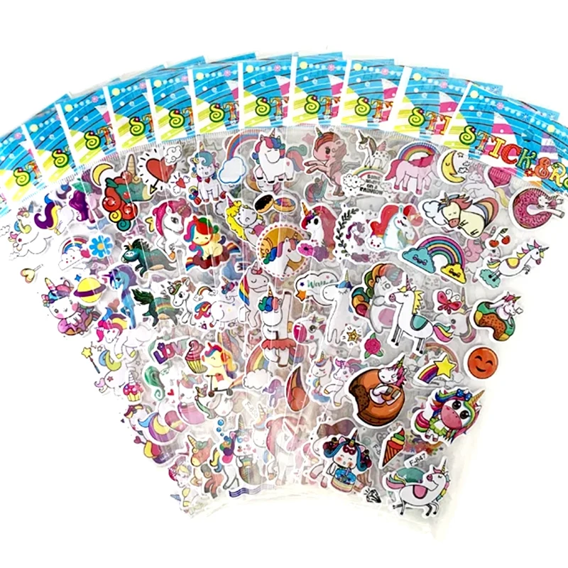 Pegatinas de unicornio con efecto burbuja PVC 3D para niños - imagen 4