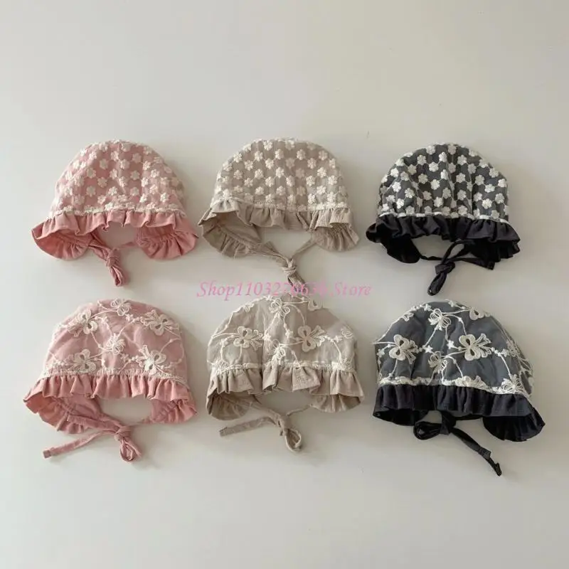 Sombrero de encaje para bebé estilo princesa para fotos - imagen 3