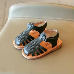 Sandalias de niña de playa tejidas de verano, cómodas