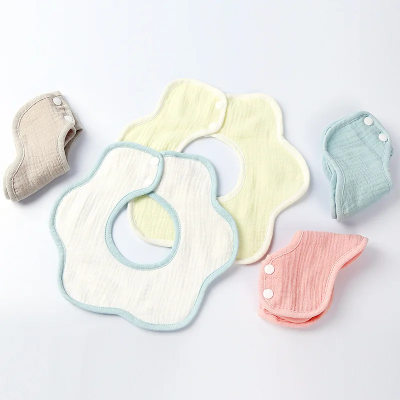Babero de gasa con volantes para bebe - Algodon suave de 6 capas - imagen 4