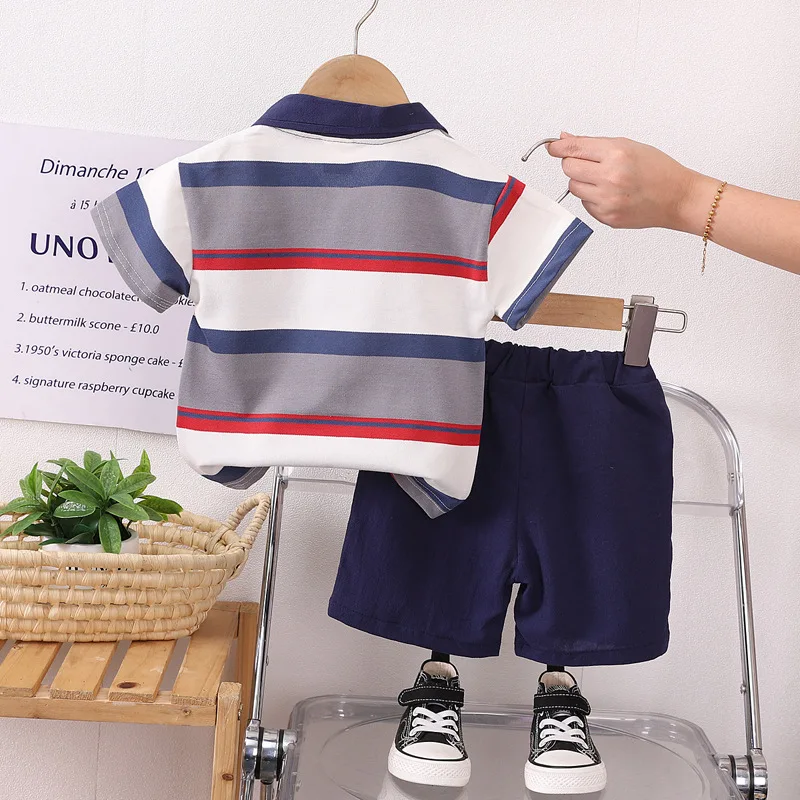 Conjunto de verano para bebé de algodón con camisa y pantalón corto - imagen 2