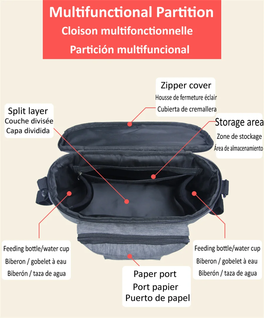 Bolsa movokbaby impermeable con correas para cochecito