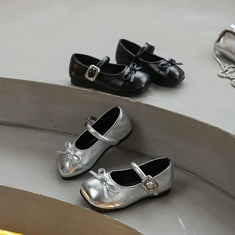 Zapatos de cuero con lazo para niña, estilo princesa primaveral - imagen 2