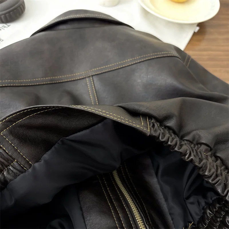 Chaqueta de piel sintética para niños estilo retro de otoño - imagen 2
