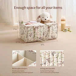 Bolsa de pañales floral elegante con organizador para bebé