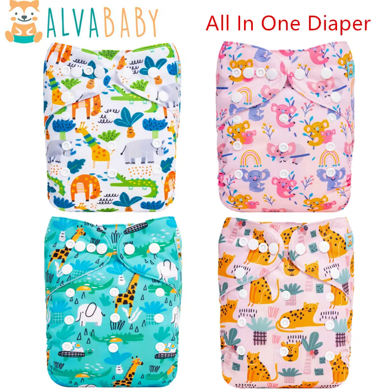 ALVABABY Pañal reutilizable todo en uno con inserto de bambú - imagen 2