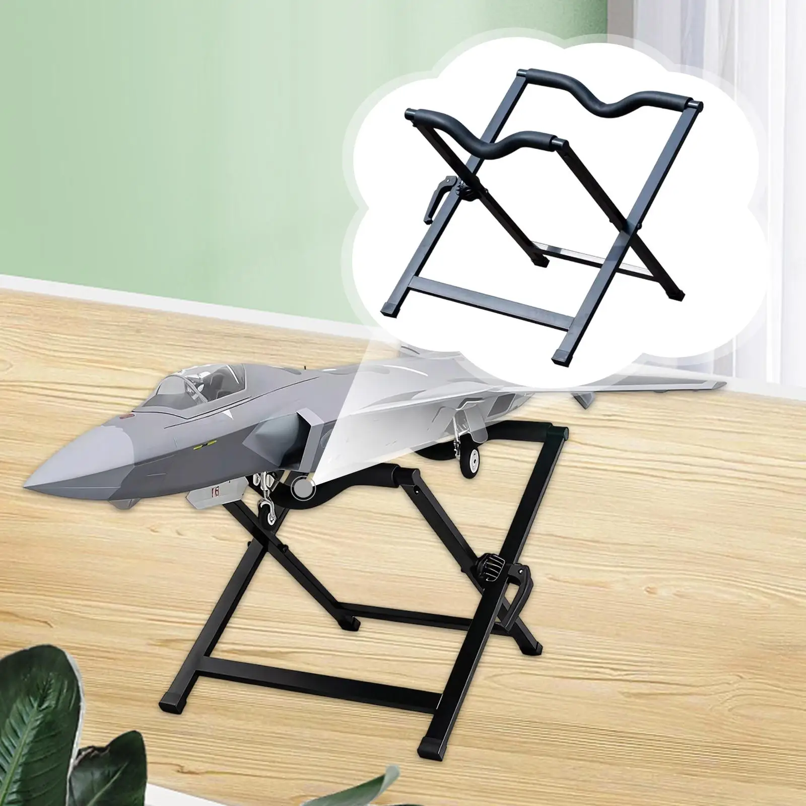 Soporte para modelo de avión multiusos en base ancha
