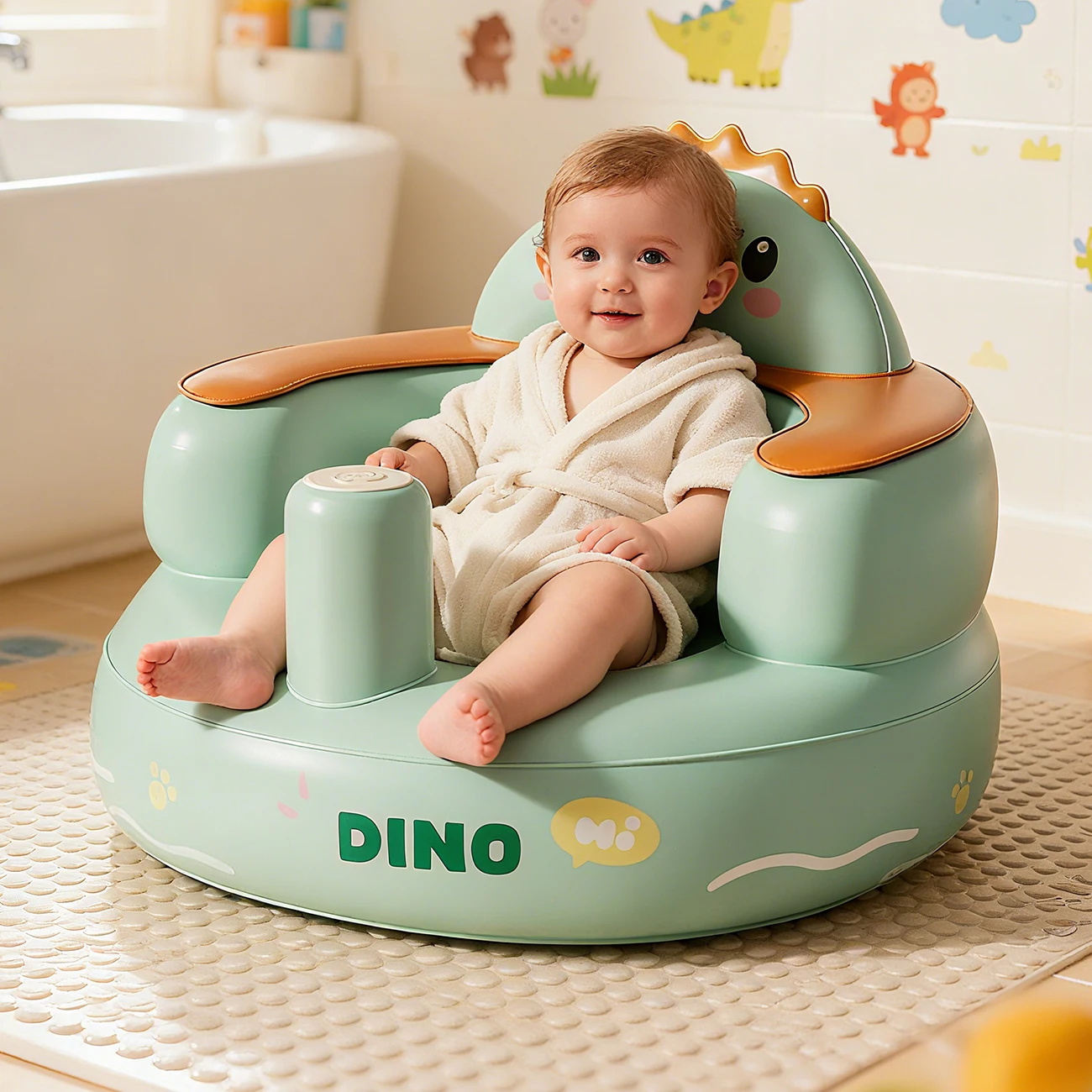 Silla inflable bebé con bomba de aire integrada y asiento de suelo
