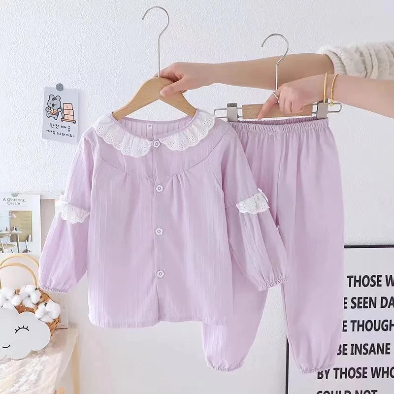 Pijama bebé en lino y algodón para niña - cuello redondo suave - imagen 5