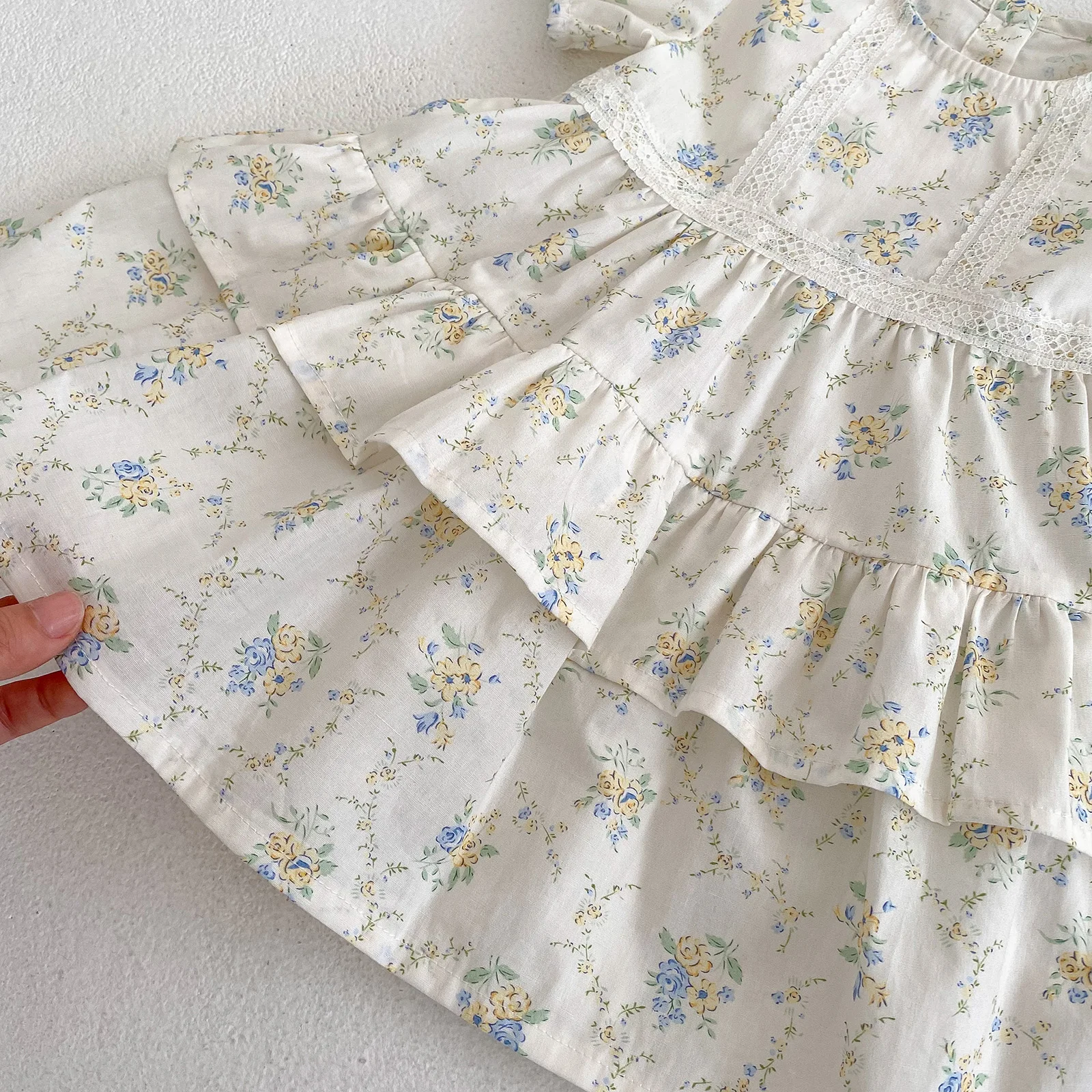 Vestido de princesa floral con tutú de encaje para niñas - imagen 2