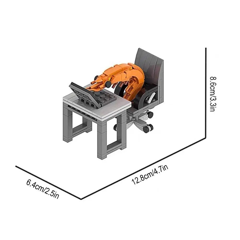 Muebles de escritorio para niños con bloques de construcción MOC - imagen 3