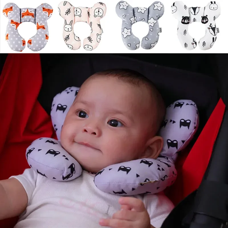 Almohada de viaje para bebé con soporte de cabeza en coche forma U - imagen 4