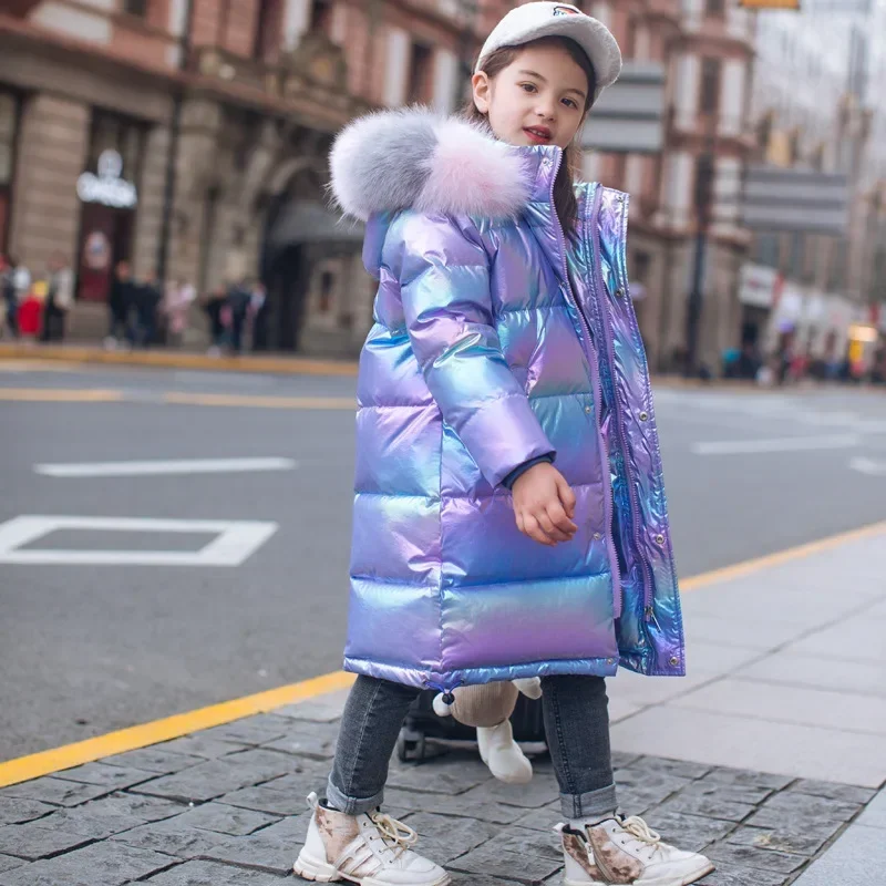 Chaqueta de invierno con capucha y cuello de piel para niños - imagen 5