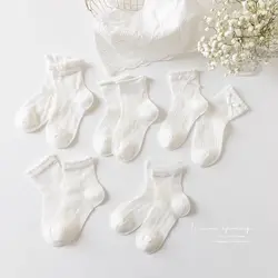 Calcetines de algodón con volantes princesa tobilleros para niños
