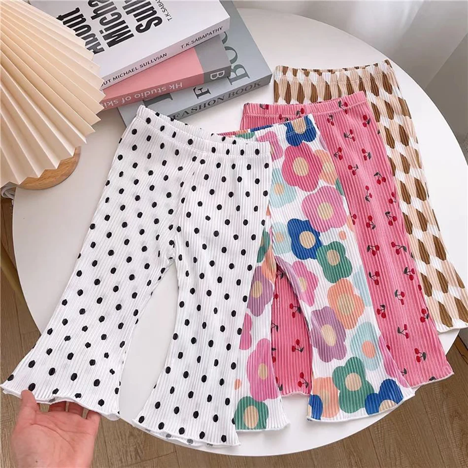 Pantalones para niñas acampanados con lunares florales – Versátiles - imagen 2