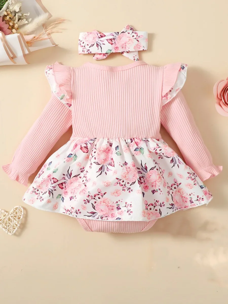 Mameluco de algodón estampado floral para bebé niña - imagen 3