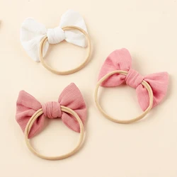 Diadema para bebé con lazo caramelo de nailon elástico suave