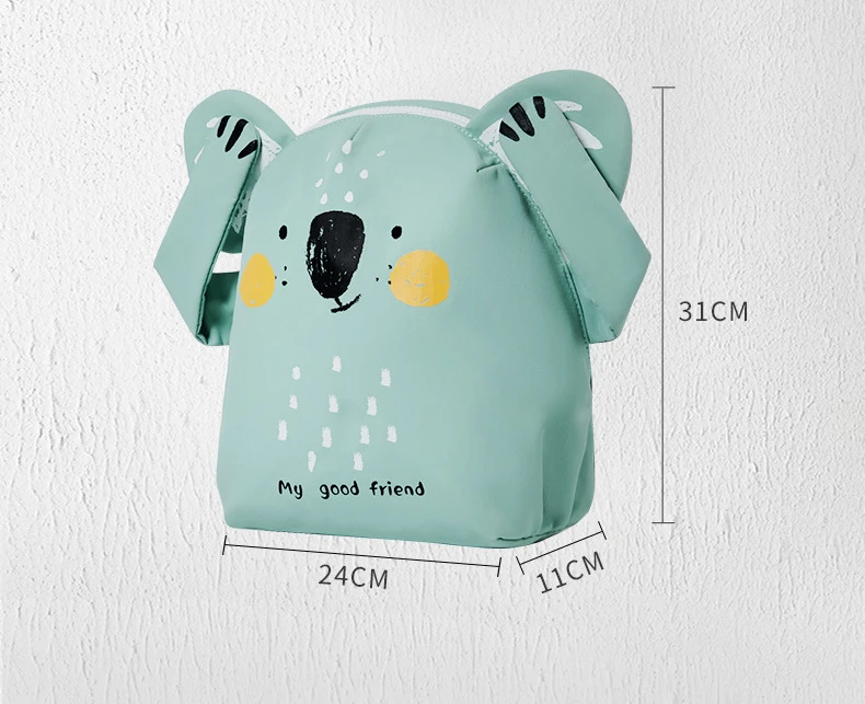 Mochila infantil con diseño de dibujos animados en colores vibrantes