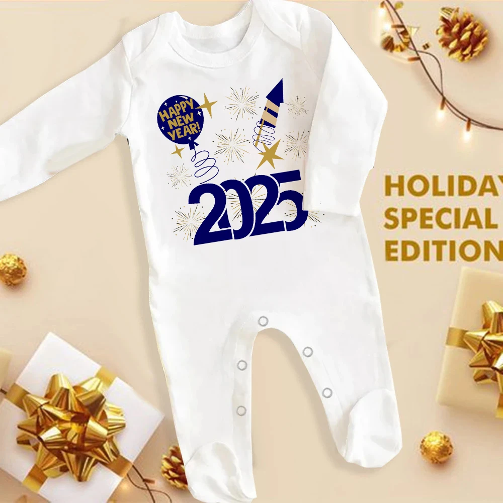 Hello 2025 traje de dormir estampado bebé recién nacido