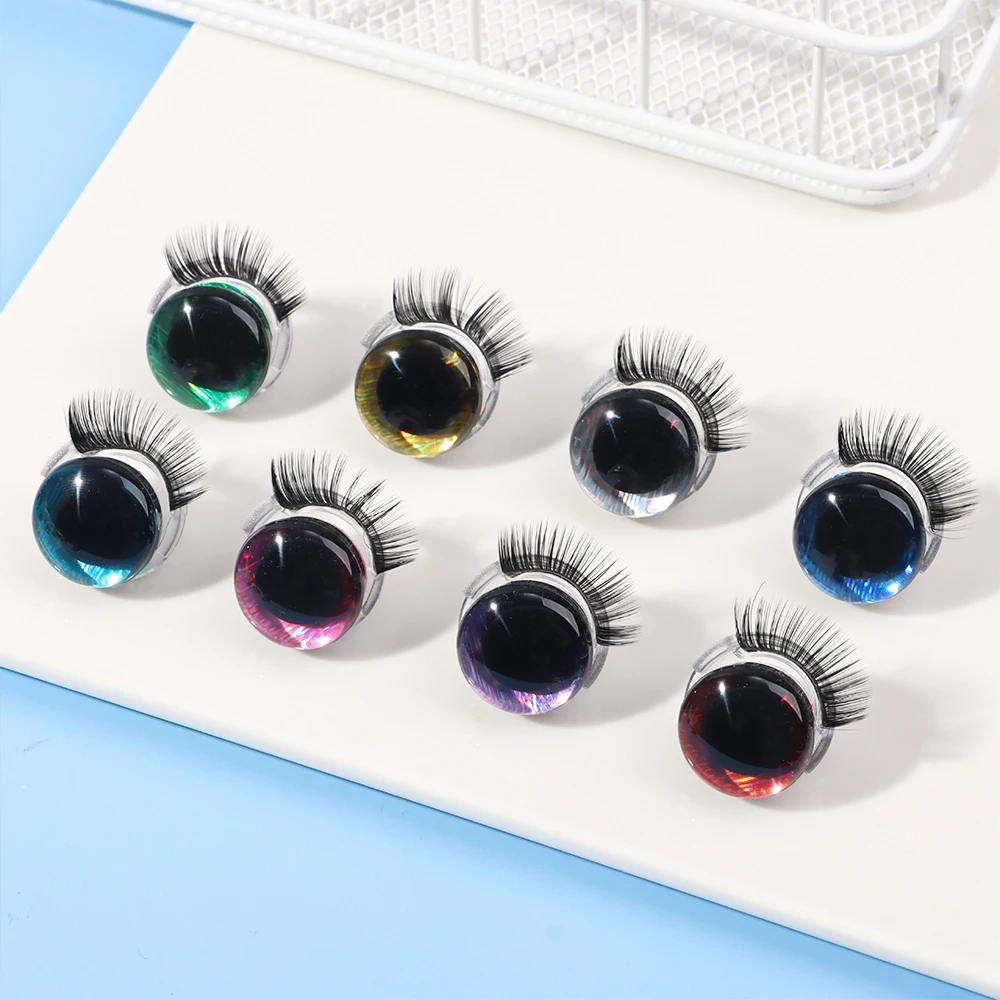 Ojos de seguridad con pestañas para muñecos Amigurumi - imagen 5