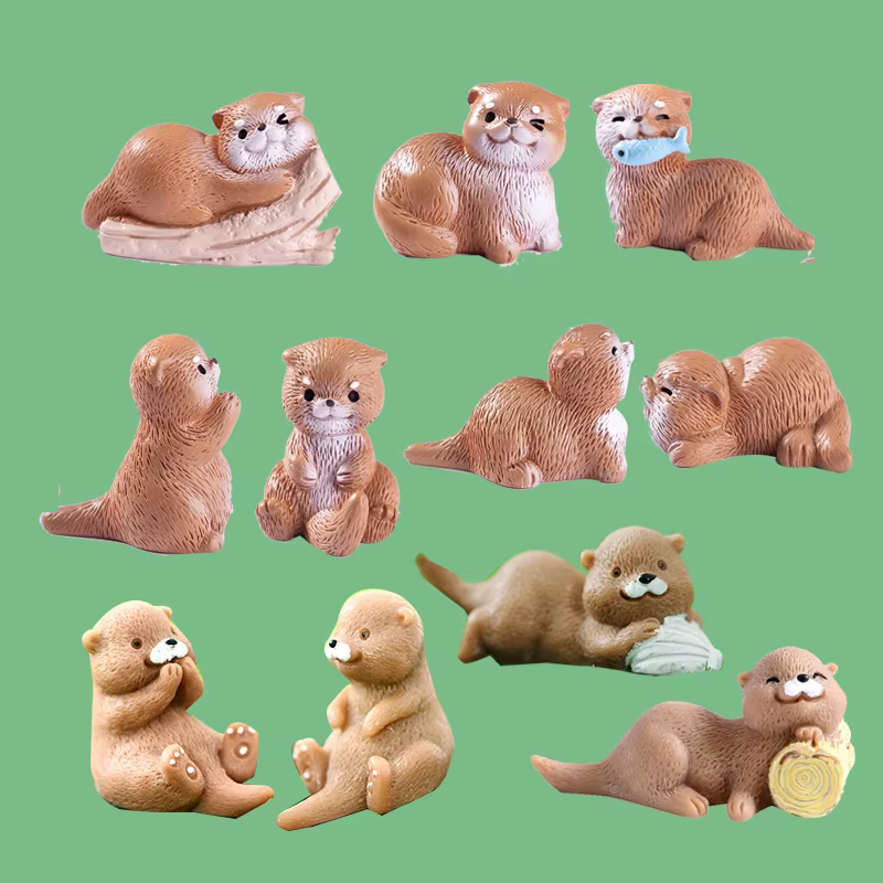 Estatuilla de nutria hazlo tú mismo para jardín en casa muñecas - imagen 5