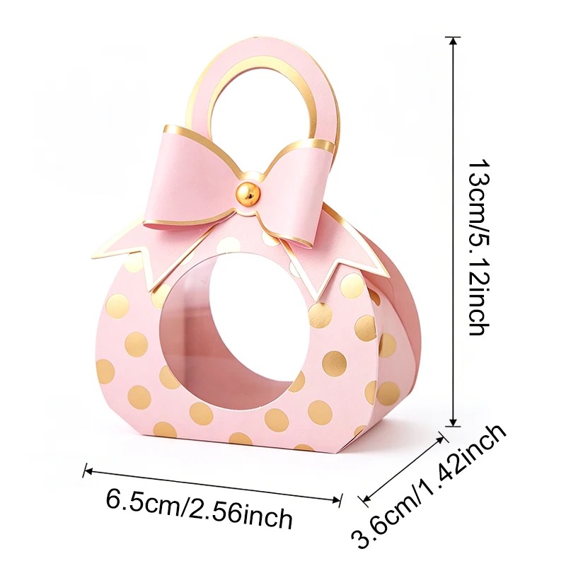 Bolsas mini rosadas con puntos