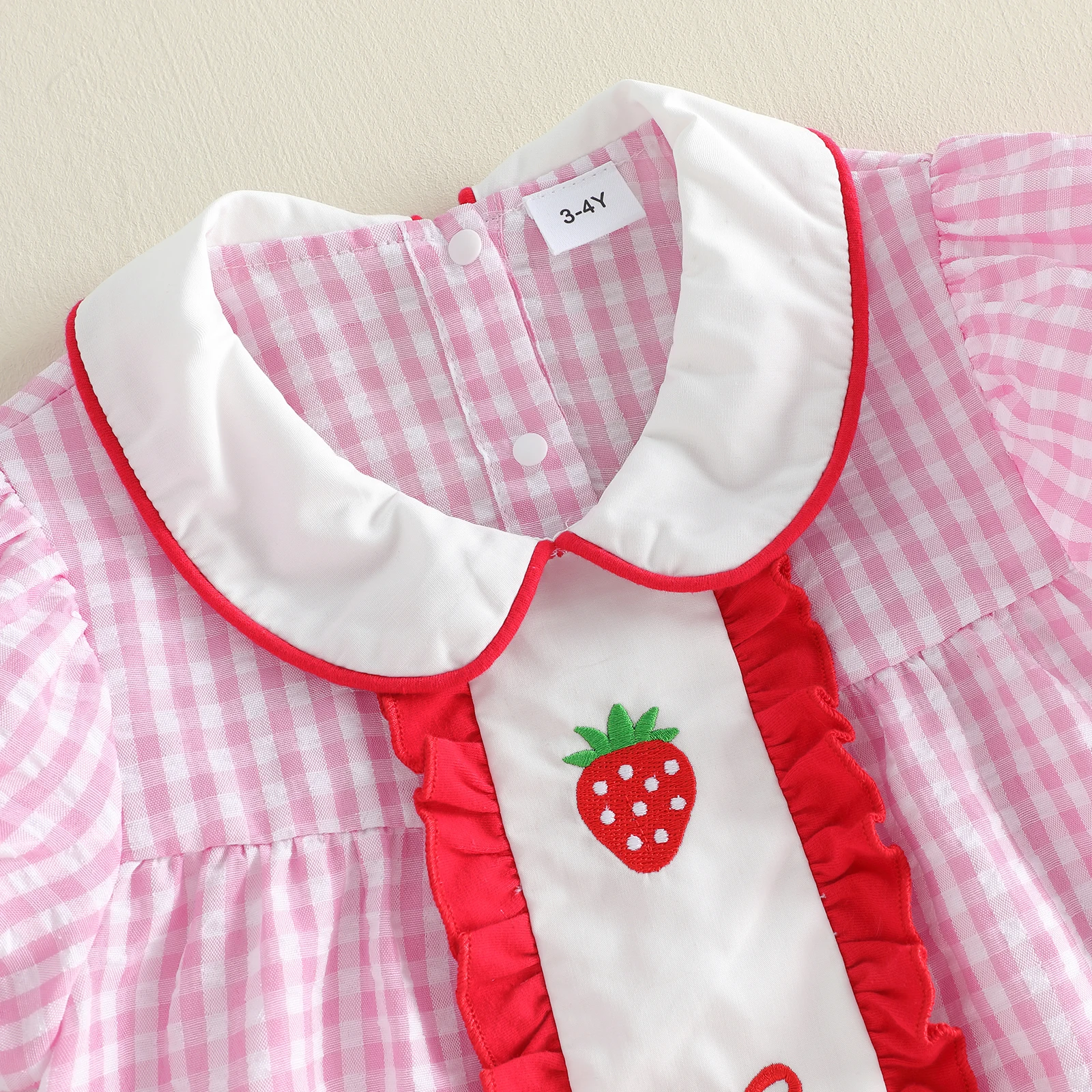 VISgogo Vestido de niña corte A con manga abullonada y cuello - imagen 5
