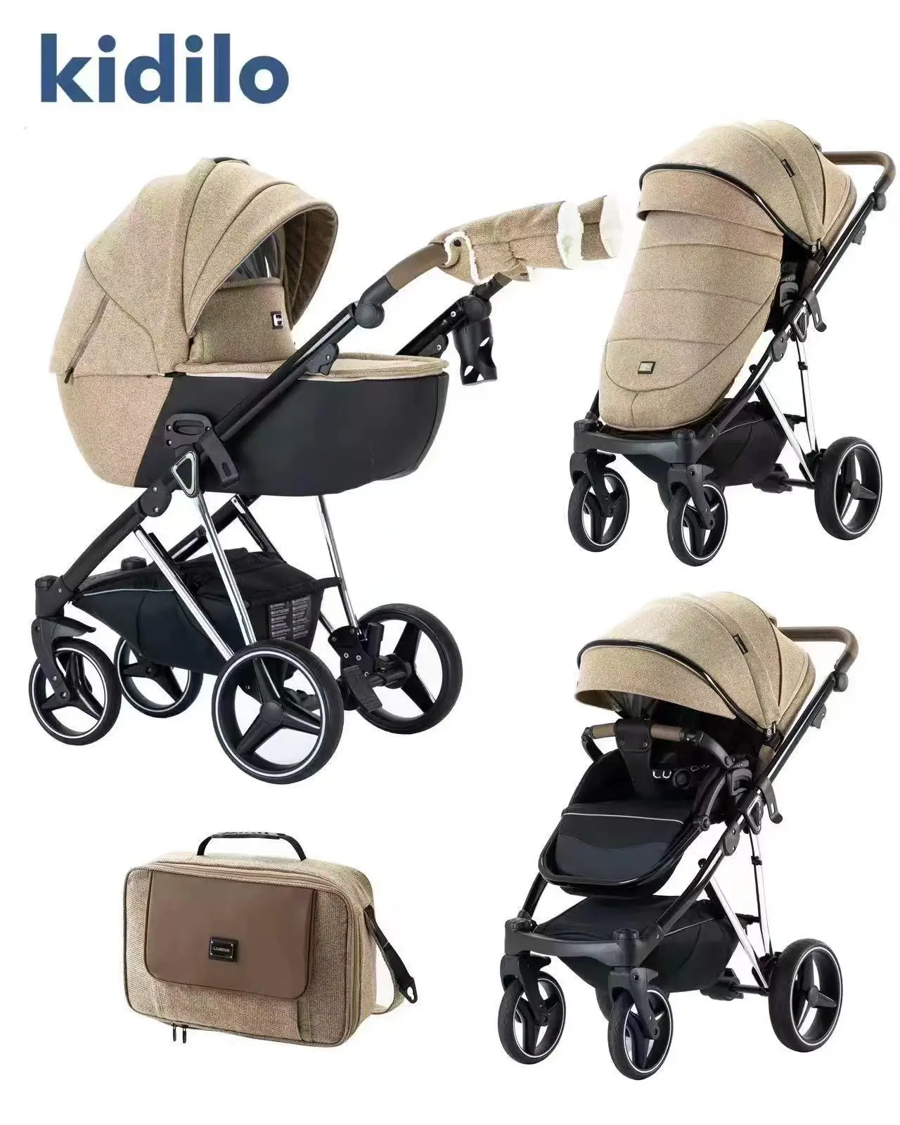 Kidilo F1 High View cochecito de bebé plegable ligero con una mano - imagen 4