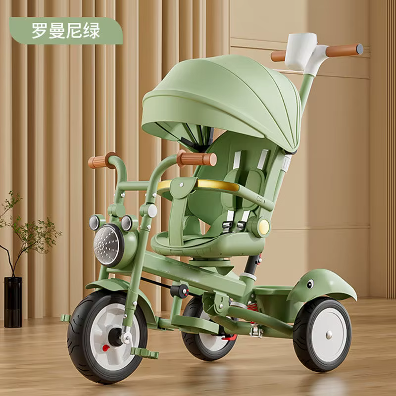 Triciclo para niños con música y carrito de paseo - imagen 3