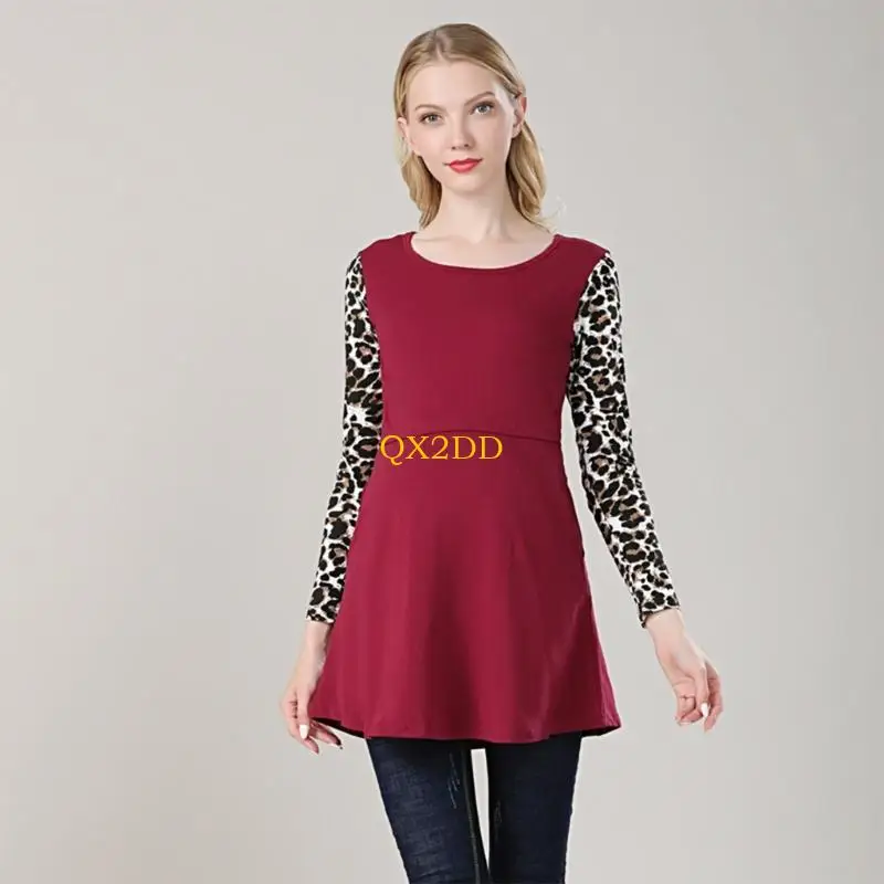 QX2D Camisa lactancia manga larga algodón para maternidad - imagen 2