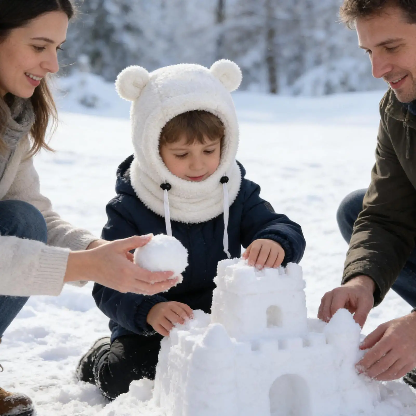 Gorro de invierno térmico de lana para niños y niñas - imagen 2