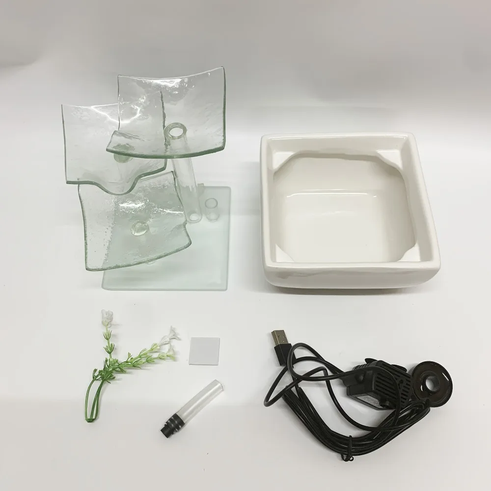 Fuente decorativa de escritorio zen en cascada relajante con luces LED - imagen 2