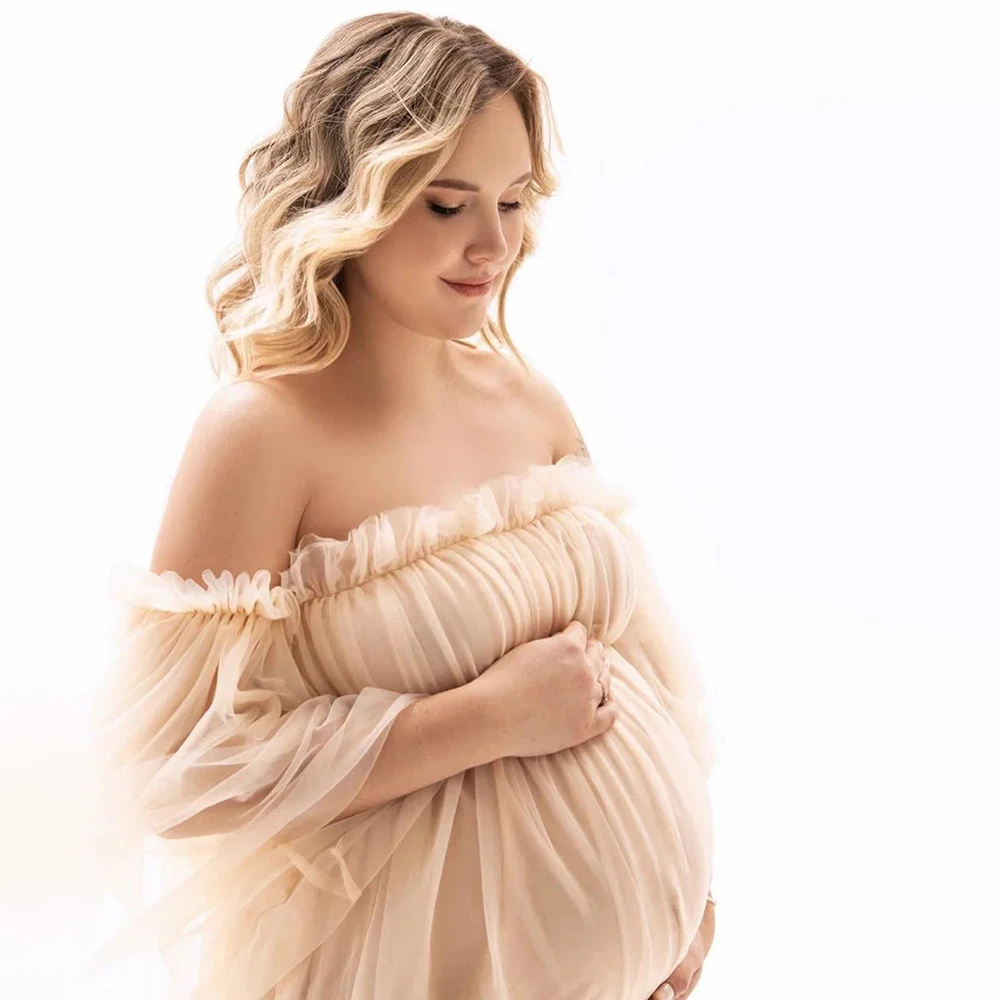 Vestido de malla para sesión de fotos de maternidad - imagen 3