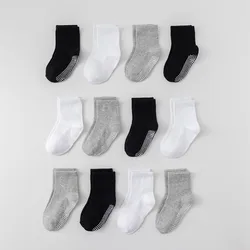 Calcetines antideslizantes de algodón para bebés y niños pequeños – De 0 a 7 años