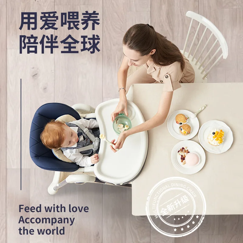 Silla de comedor plegable para bebé con diseño infantil y reclinable - imagen 3