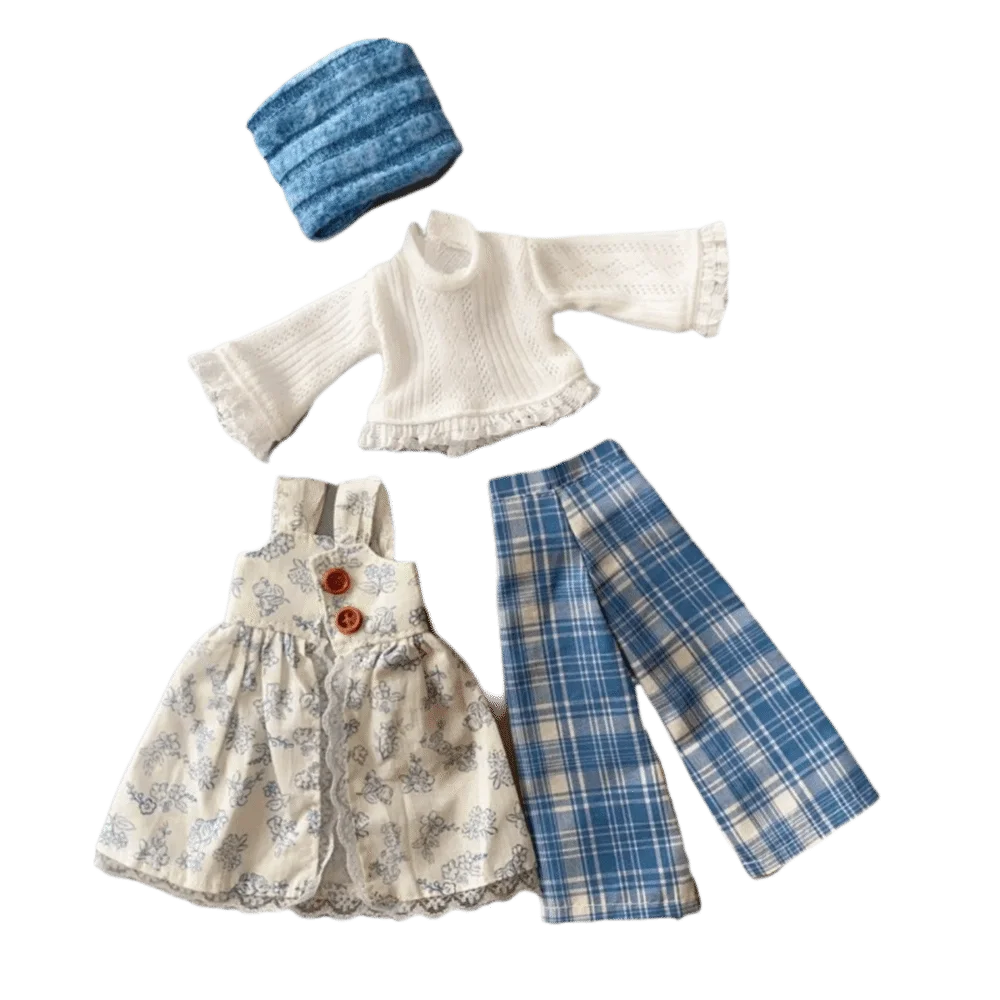 Conjunto de invierno para muñeca BJD con jersey, abrigo y vestido - imagen 4