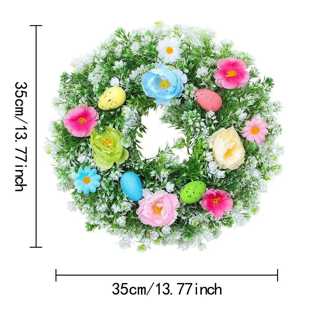 Guirnalda de Pascua floral realista primavera para puerta - imagen 3