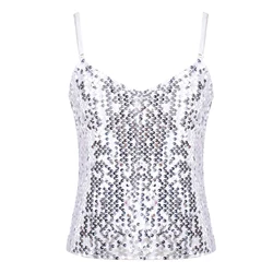 Chaleco de verano con lentejuelas infantiles escote V para baile