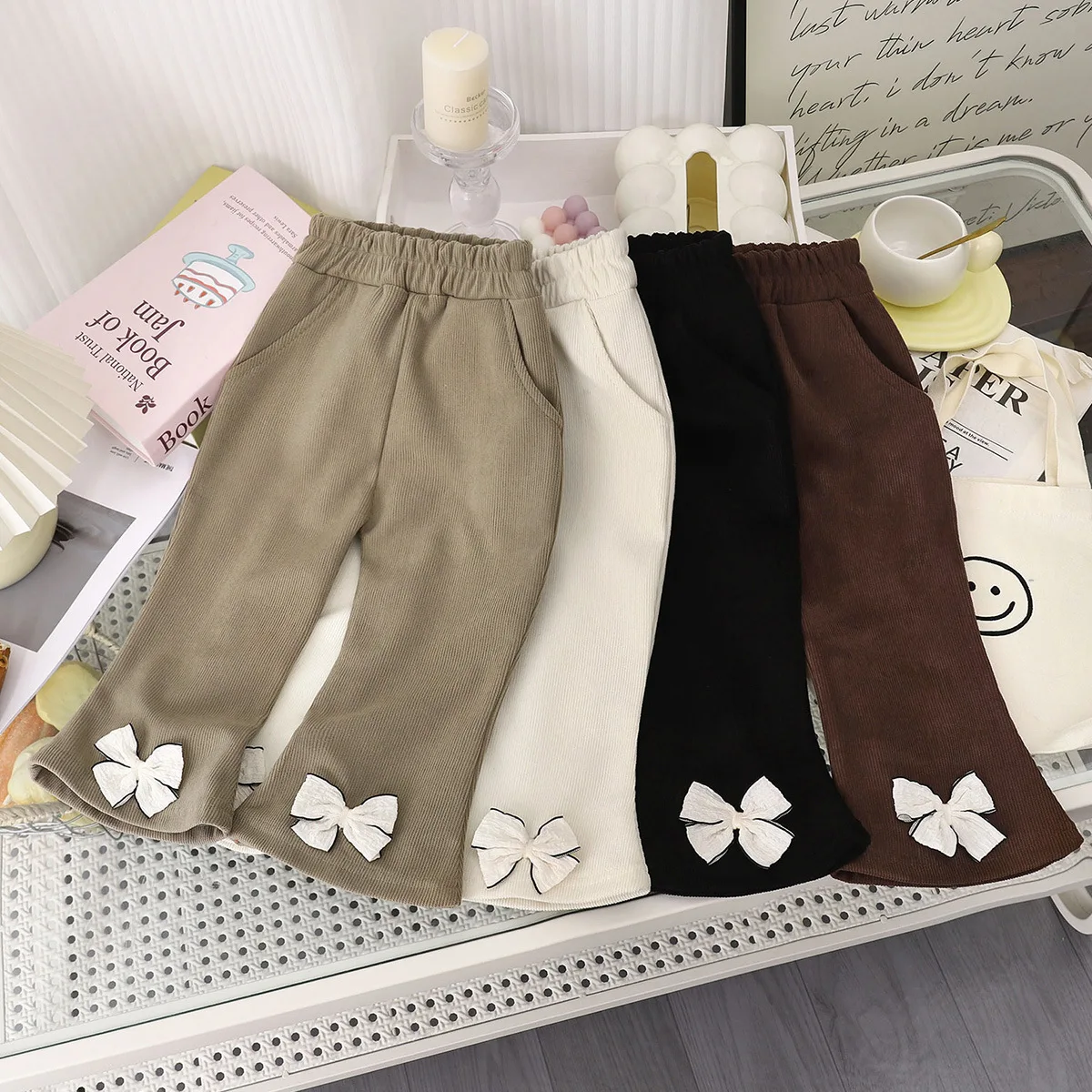 Pantalones acampanados para niña de punto ajustados otoño-invierno - imagen 4